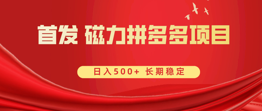 首发 磁力拼多多自撸  日入500+-AI学习资源网