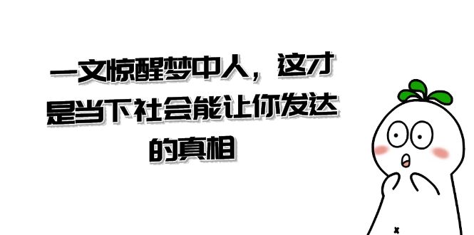 某公众号付费文章《一文惊醒梦中人，这才是当下社会能让你发达的真相》-AI学习资源网