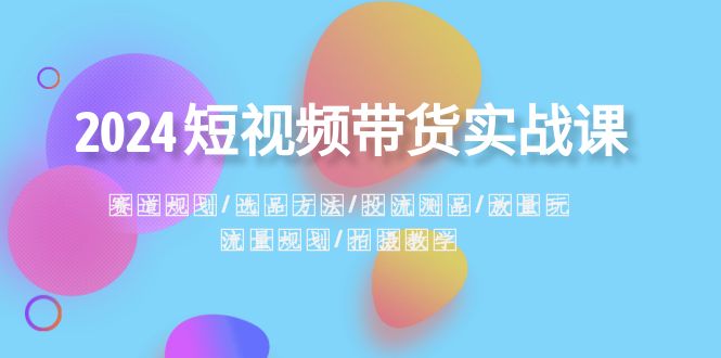 2024短视频带货实战课：赛道规划·选品方法·投流测品·放量玩法·流量规划-AI学习资源网