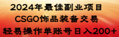 2024年最佳副业项目 CSGO饰品装备交易 轻易操作单账号日入200+-AI学习资源网