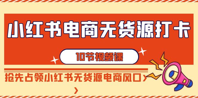 小红书电商无货源打卡，抢先占领小红书无货源电商风口（10节课）-AI学习资源网