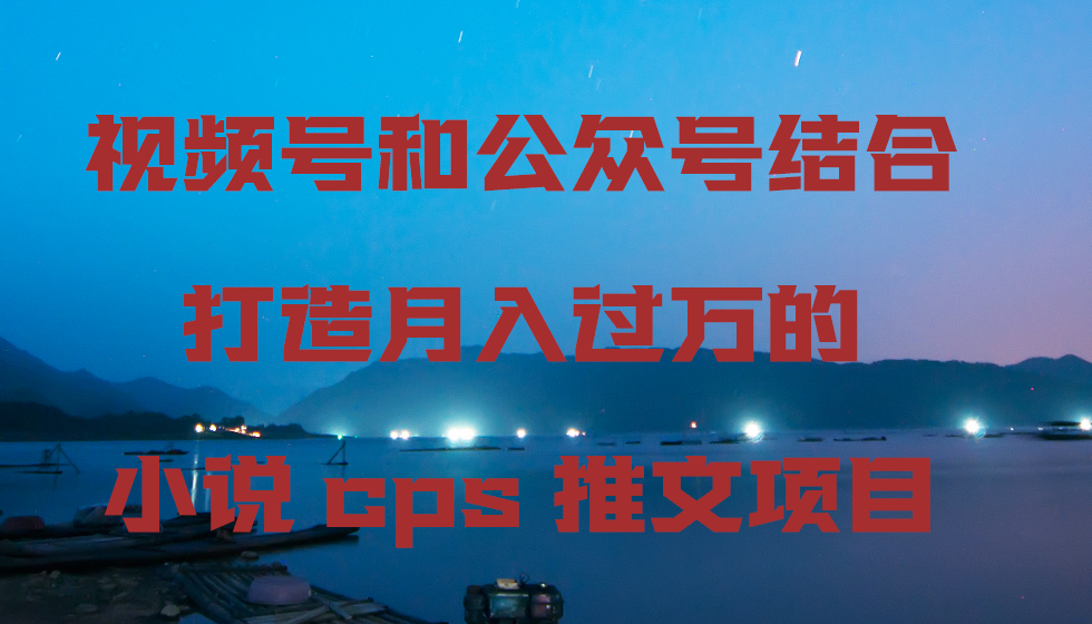 视频号和公众号结合打造月入过万的小说cps推文项目-AI学习资源网