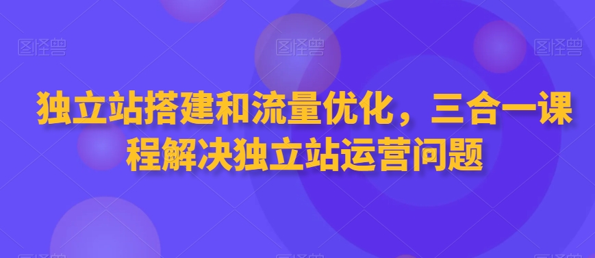 独立站搭建和流量优化，三合一课程解决独立站运营问题-AI学习资源网