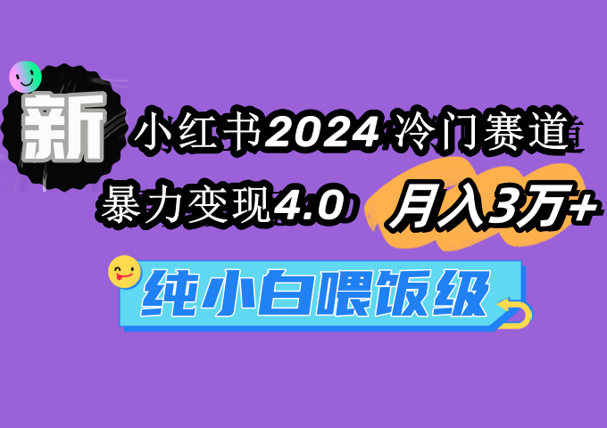小红书2024冷门赛道 月入3万+ 暴力变现4.0 纯小白喂饭级-AI学习资源网