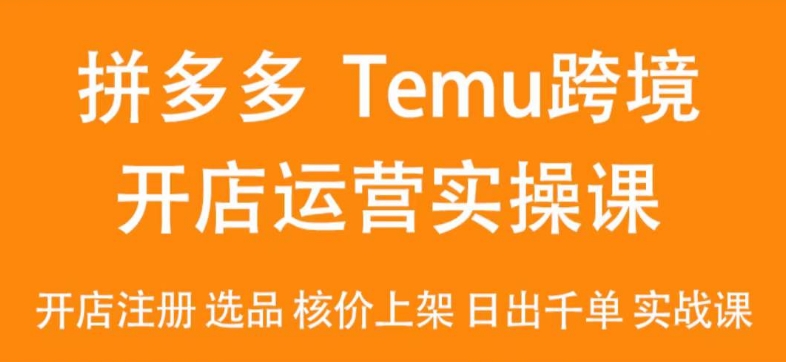 2024Temu最新玩法，Temu跨境开店运营实操课，开店注册/选品/核价上架/日出千单实战课-AI学习资源网