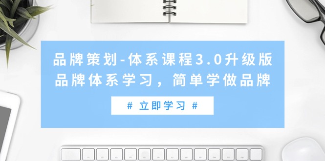 品牌策划-体系课程3.0升级版，品牌体系学习，简单学做品牌（高清无水印）-AI学习资源网