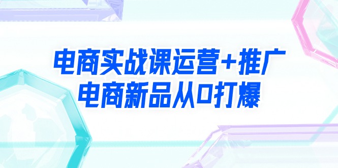 电商实战课运营+推广，电商新品从0打爆（99节视频课）-AI学习资源网