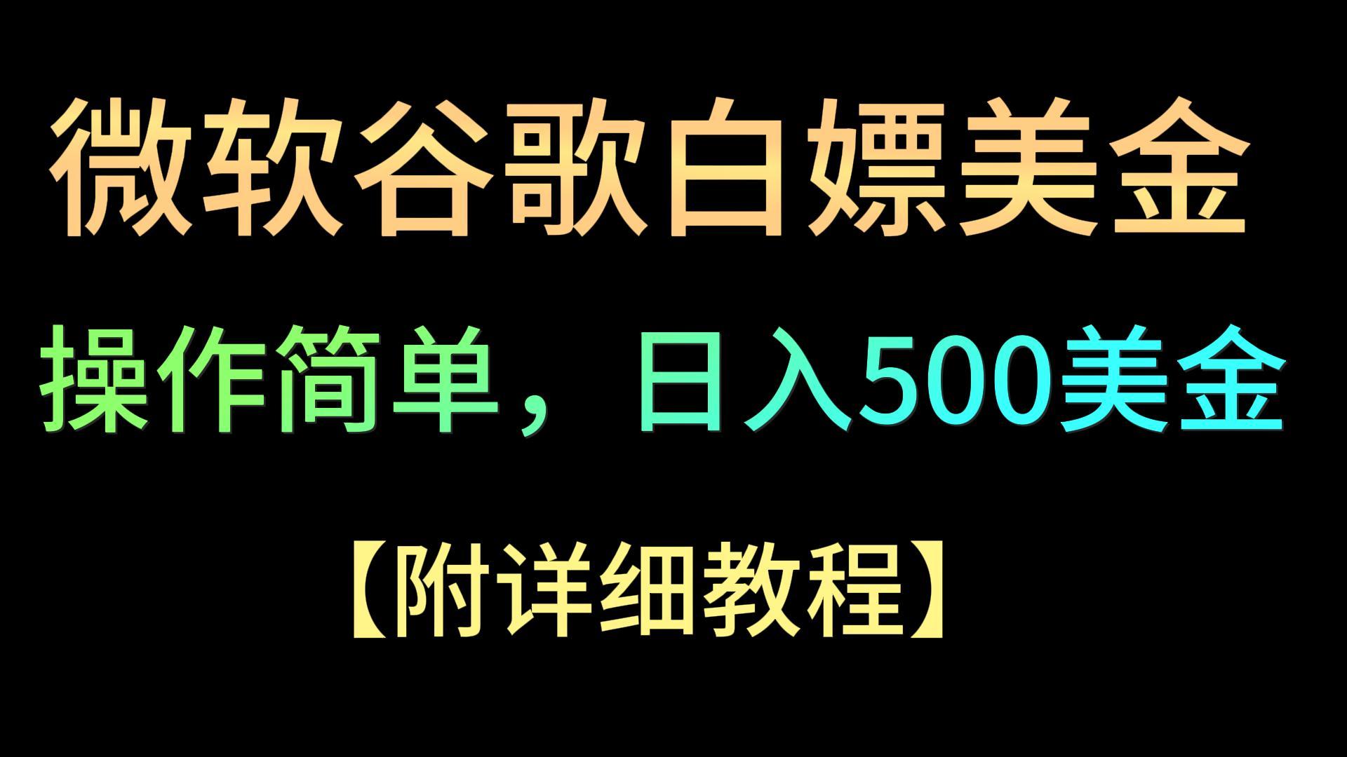 微软谷歌项目3.0，轻松日赚500+美金，操作简单，小白也可轻松入手！-AI学习资源网