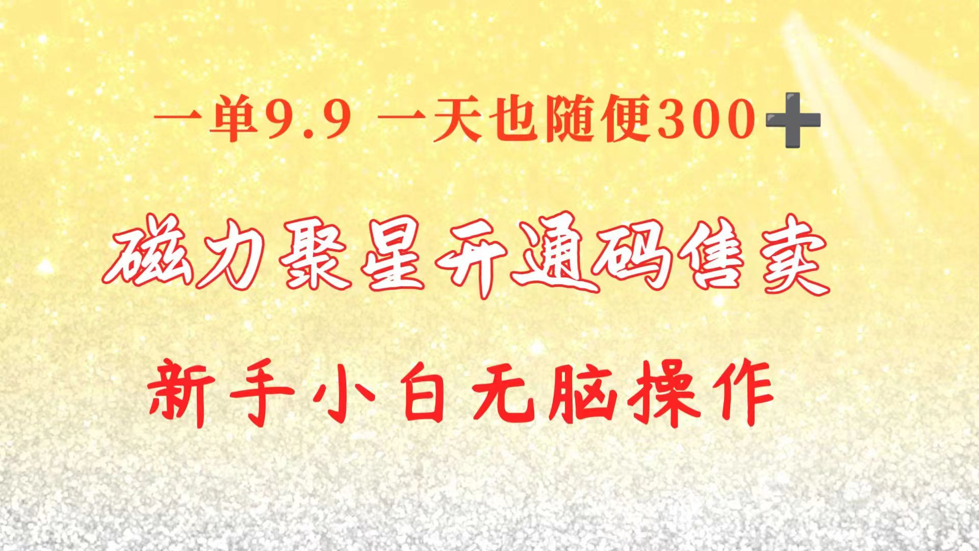 快手磁力聚星码信息差 售卖  一单卖9.9  一天也轻松300+ 新手小白无脑操作-AI学习资源网