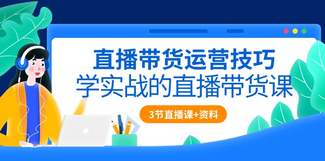 直播带货运营技巧，学实战的直播带货课（3节直播课+配套资料）-AI学习资源网