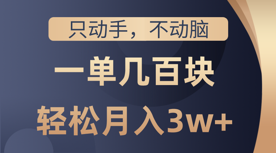 只动手不动脑，一单几百块，轻松月入3w+，看完就能直接操作，详细教程-AI学习资源网