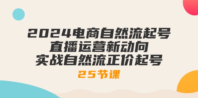 2024电商自然流起号，直播运营新动向 实战自然流正价起号25节课-AI学习资源网