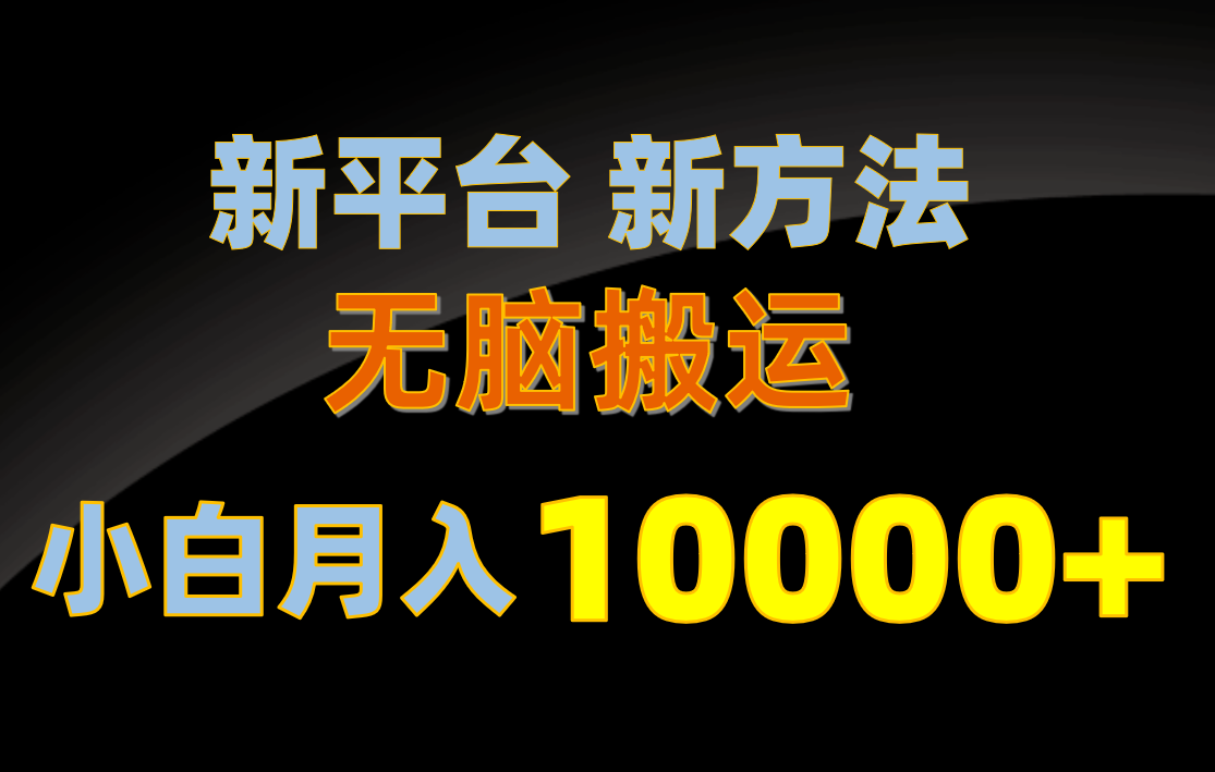 新平台新方法，无脑搬运，月赚10000+，小白轻松上手不动脑-AI学习资源网