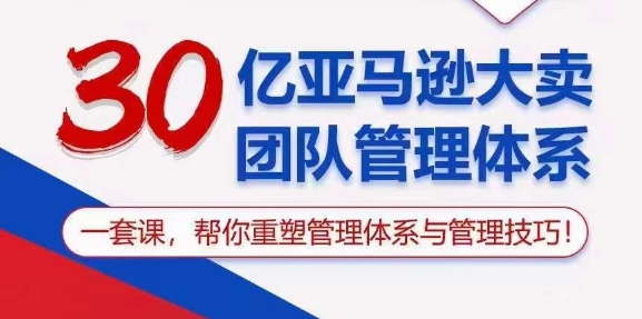 30亿 亚马逊 大卖团队管理体系，一套课，帮你重塑管理体系与管理技巧-AI学习资源网