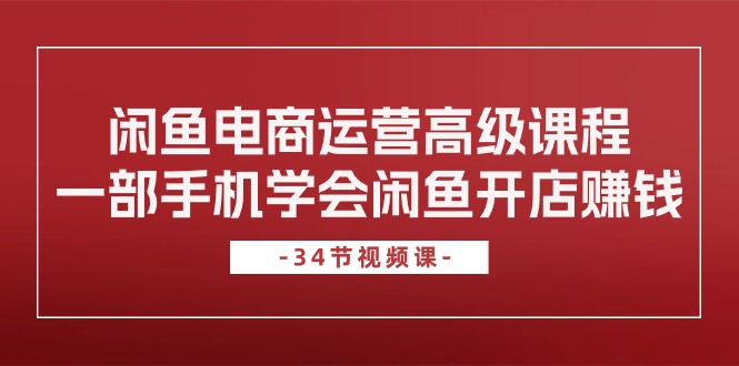 闲鱼电商运营高级课程，一部手机学会闲鱼开店赚钱（34节课）-AI学习资源网