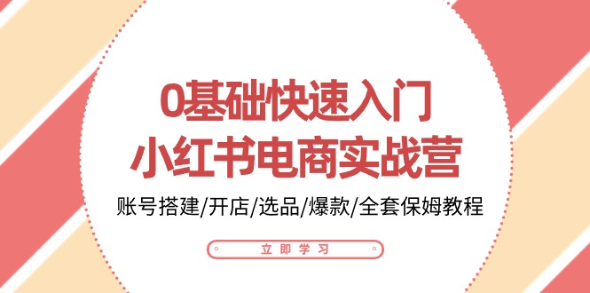 0基础快速入门小红书电商实战营：账号搭建/开店/选品/爆款/全套保姆教程-AI学习资源网