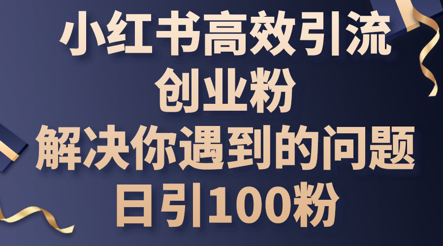 小红书高效引流创业粉，解决你遇到的问题，日引100粉-AI学习资源网