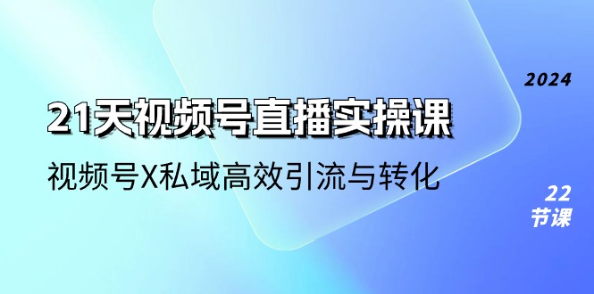 21天视频号直播实操课，视频号X私域高效引流与转化（22节课）-AI学习资源网