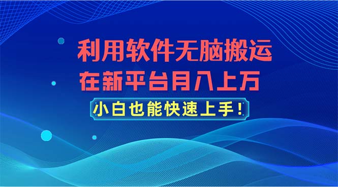 利用软件无脑搬运，在新平台月入上万，小白也能快速上手-AI学习资源网