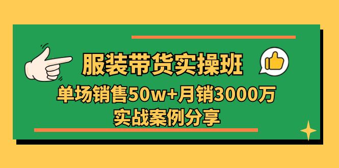 服装带货实操培训班：单场销售50w+月销3000万实战案例分享（27节）-AI学习资源网