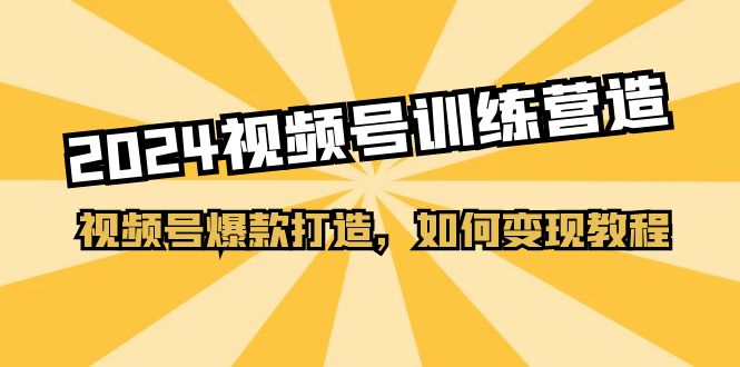 2024视频号训练营，视频号爆款打造，如何变现教程（20节课）-AI学习资源网