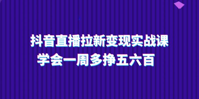 抖音直播拉新变现实操课，学会一周多挣五六百（15节课）-AI学习资源网