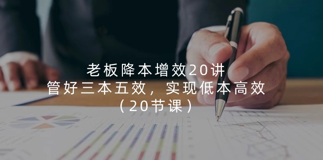 老板 降本增效20讲，管好 三本五效，实现低本高效（20节课）-AI学习资源网