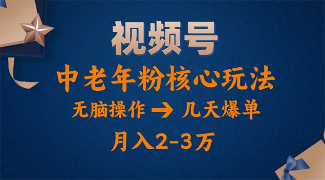 视频号火爆玩法，高端中老年粉核心打法，无脑操作，一天十分钟，月入两万-AI学习资源网