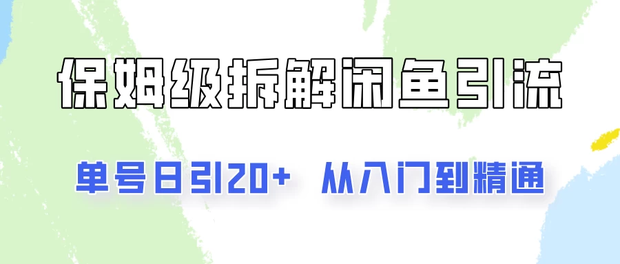 单号日引20+，像素级拆解闲鱼引流创业粉，从入门到精通全流程-AI学习资源网