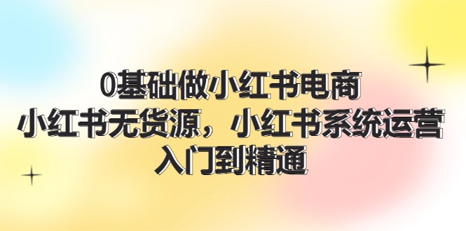 0基础做小红书电商，小红书无货源，小红书系统运营，入门到精通 (70节)-AI学习资源网