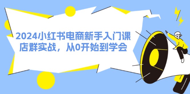 2024小红书电商新手入门课，店群实战，从0开始到学会（31节）-AI学习资源网