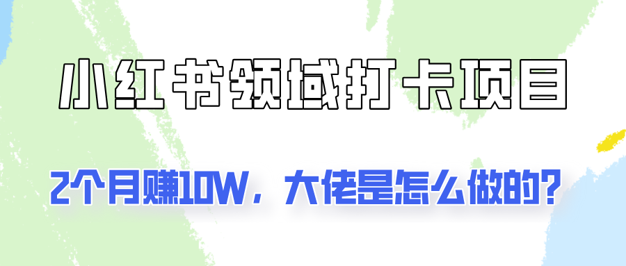 通过小红书领域打卡项目2个月赚10W，大佬是怎么做的？-AI学习资源网