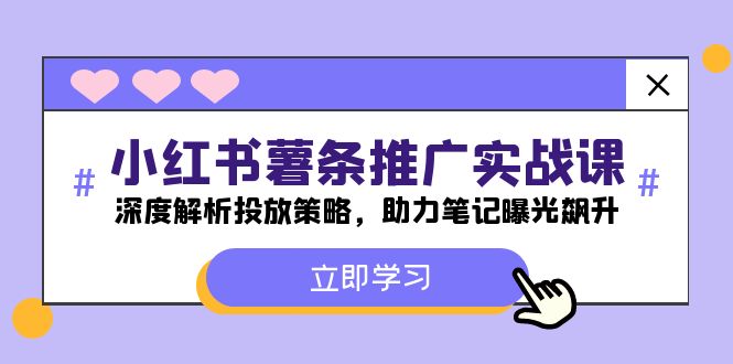 （12289期）小红书-薯 条 推 广 实战课：深度解析投放策略，助力笔记曝光飙升-AI学习资源网