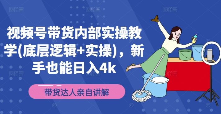 视频号带货内部实操教学(底层逻辑+实操)，新手也能日入4k-AI学习资源网