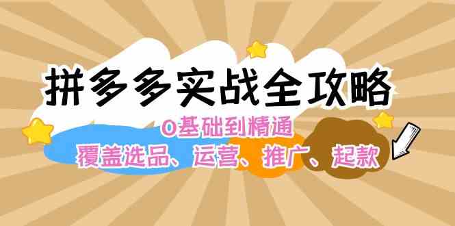 拼多多实战全攻略：0基础到精通，覆盖选品、运营、推广、起款-AI学习资源网