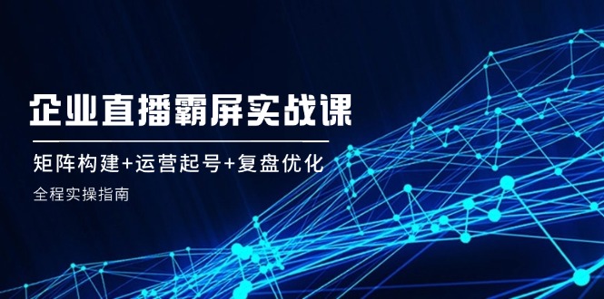 （12338期）企 业 直 播 霸 屏实战课：矩阵构建+运营起号+复盘优化，全程实操指南-AI学习资源网