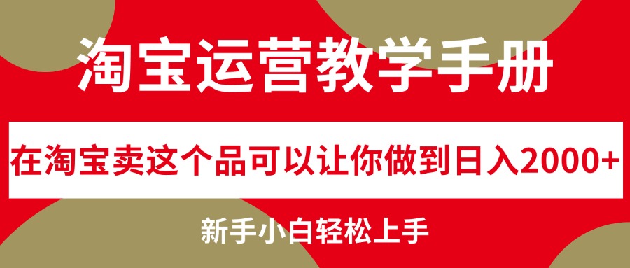 （12351期）淘宝运营教学手册，在淘宝卖这个品可以让你做到日入2000+，新手小白轻…-AI学习资源网