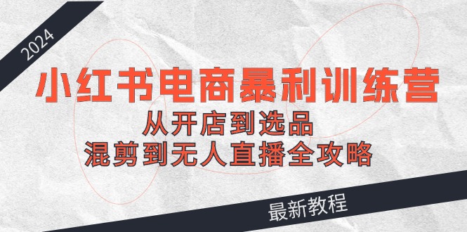 （12361期）2024小红书电商暴利训练营：从开店到选品，混剪到无人直播全攻略-AI学习资源网