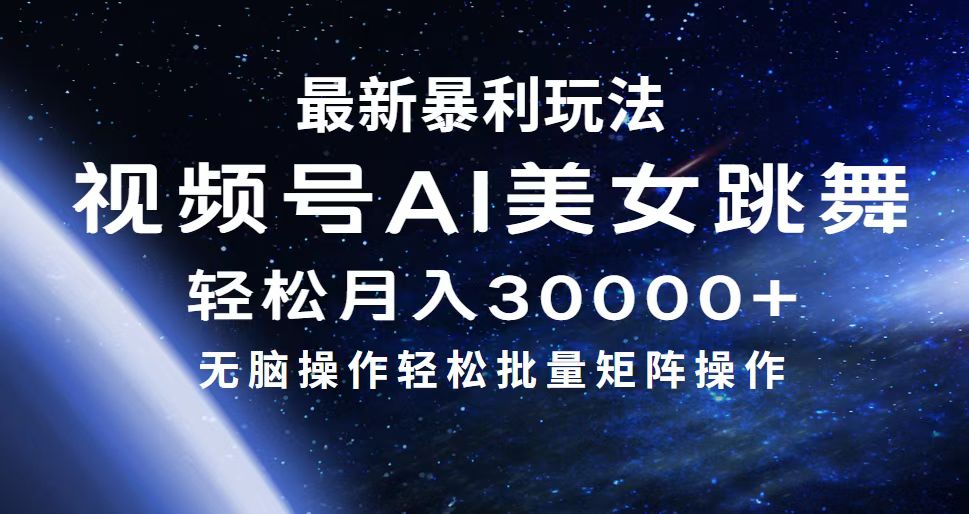 （12377期）最新暴利玩法视频号AI美女，简单矩阵轻松月入30000+-AI学习资源网