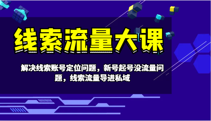 线索流量大课-解决线索账号定位问题，新号起号没流量问题，线索流量导进私域-AI学习资源网