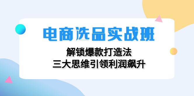 （12398期）电商选品实战班：解锁爆款打造法，三大思维引领利润飙升-AI学习资源网