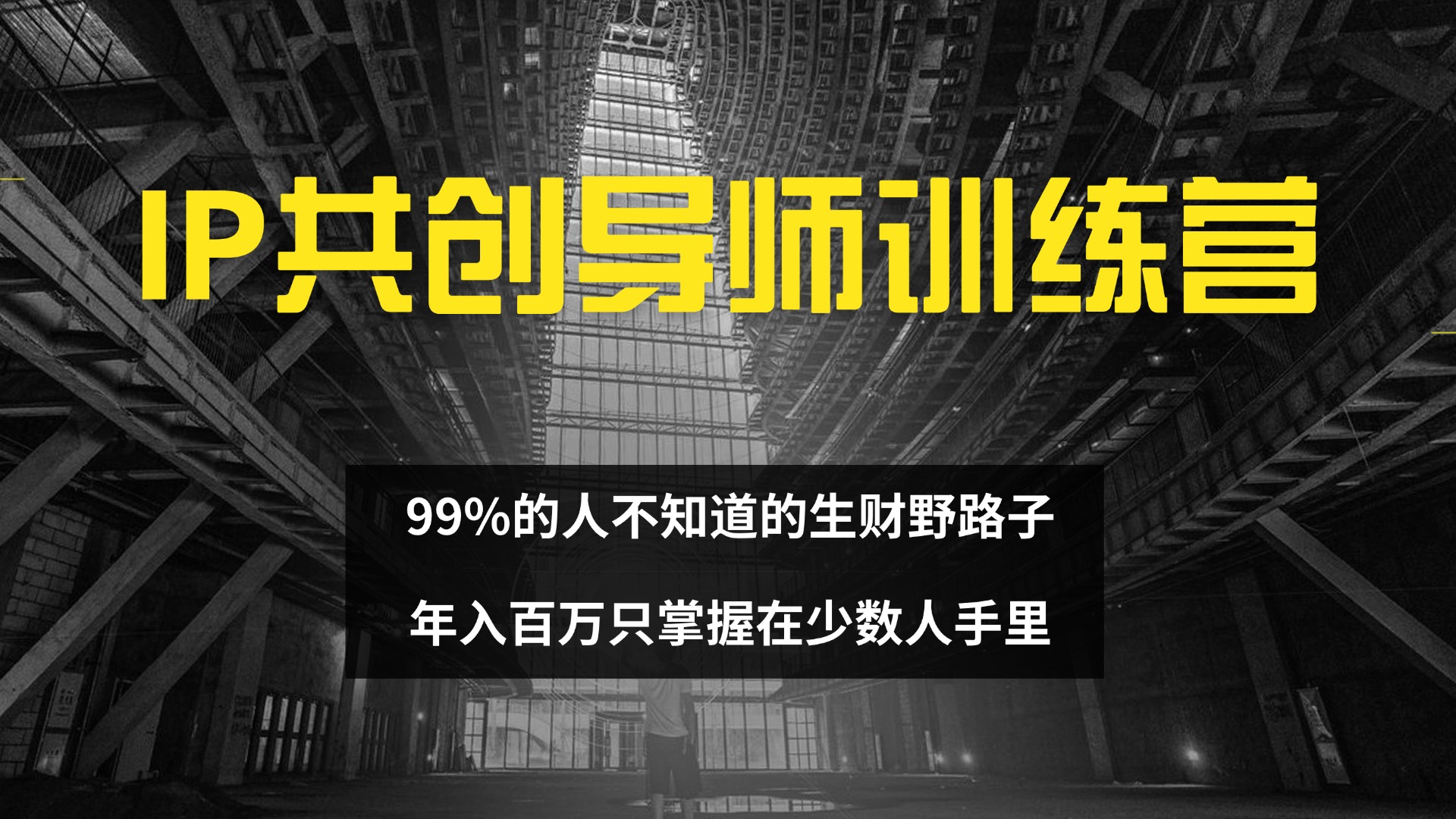 （12504期）IP共创导师训练营 99%的人不知道的生财野路子 只掌握在少数人手里-AI学习资源网