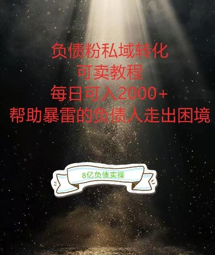 负债粉掘金计划，帮助负债者解决问题，债务规划，债务重组，最好的变现方式【揭秘】-AI学习资源网