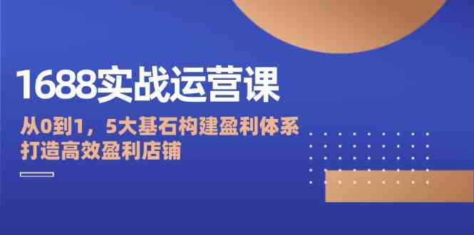 1688实战运营课：从0到1，5大基石构建盈利体系，打造高效盈利店铺-AI学习资源网