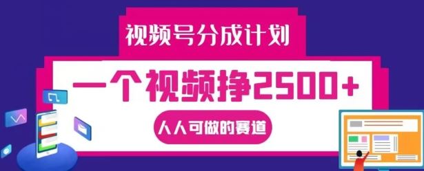 视频号分成计划，一个视频挣2500+，人人可做的赛道【揭秘】-AI学习资源网