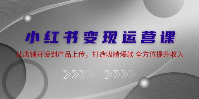 小红书变现运营课：从店铺开设到产品上传，打造吸睛爆款 全方位提升收入-AI学习资源网