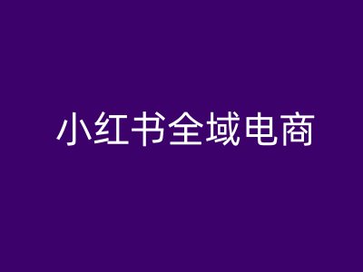 小红书全域电商，小红书电商教程-AI学习资源网