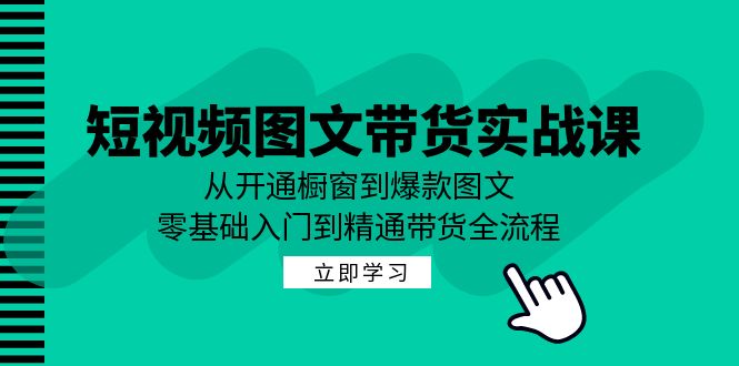 短视频图文带货实战课：从开通橱窗到爆款图文，零基础入门到精通带货-AI学习资源网