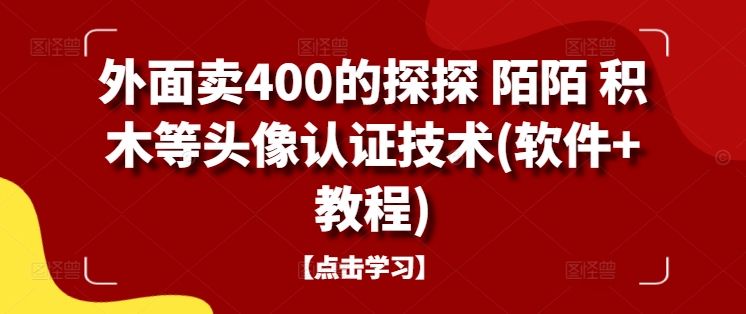 外面卖400的探探 陌陌 积木等头像认证技术(软件+教程)-AI学习资源网