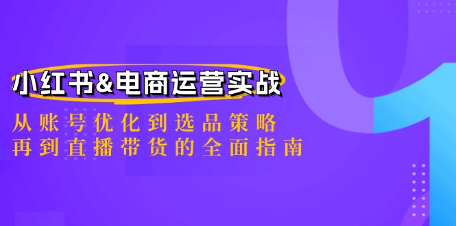 小红书&电商运营实战：从账号优化到选品策略，再到直播带货的全面指南-AI学习资源网